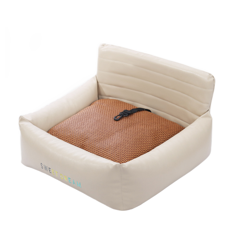 Luxury Waterproof PU Leather Car Booster Seat & Indoor Bed for Dogs