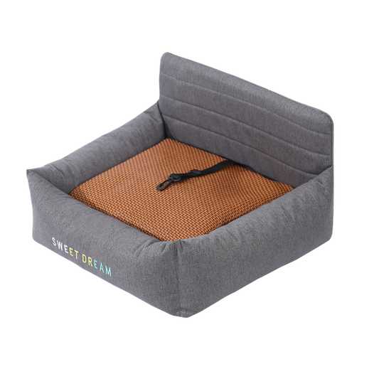 Heavy-Duty Fabric Car Booster Seat & Indoor Bed for Dogs & Cats
