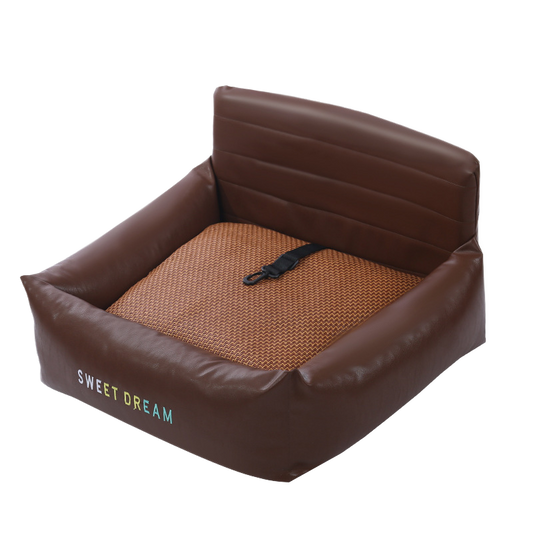Luxury Waterproof PU Leather Car Booster Seat & Indoor Bed for Dogs