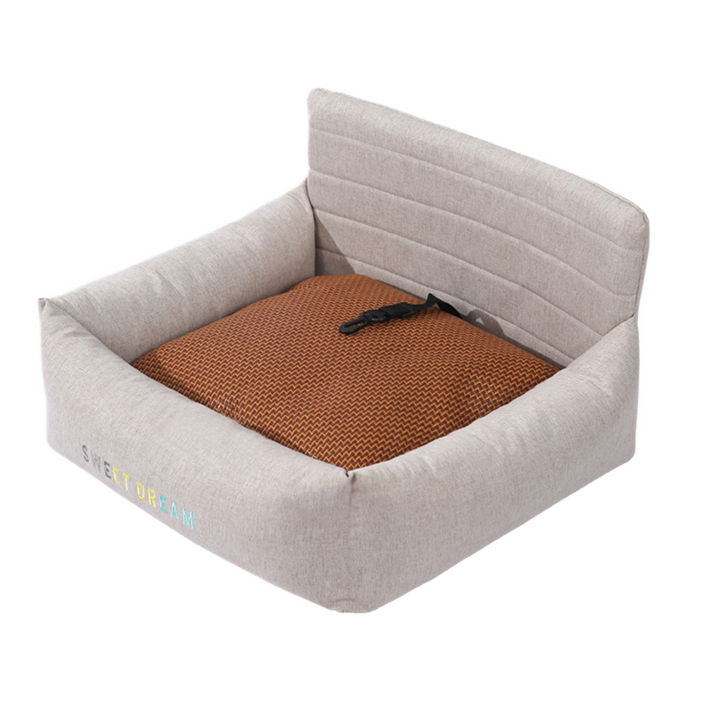 Heavy-Duty Fabric Car Booster Seat & Indoor Bed for Dogs & Cats
