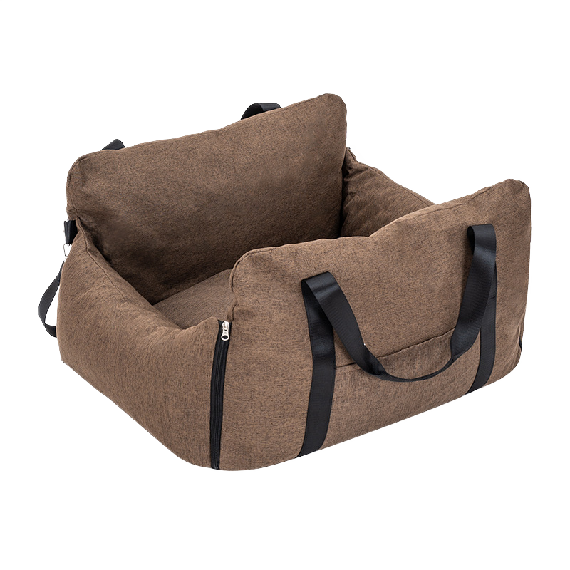Plush Car Booster Seat for Medium Dogs – All-Season Warm Travel Bed with Pee Tray Space