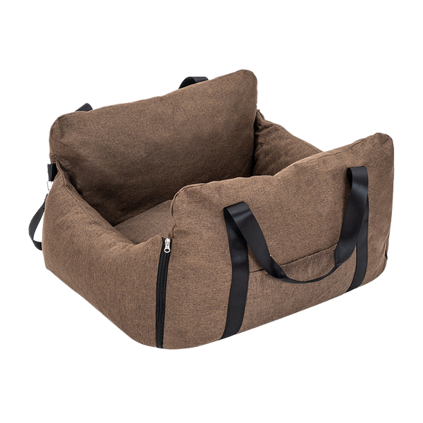 Plush Car Booster Seat for Medium Dogs – All-Season Warm Travel Bed with Pee Tray Space