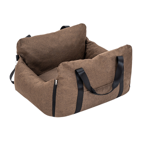 Plush Car Booster Seat for Medium Dogs – All-Season Warm Travel Bed with Pee Tray Space