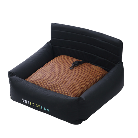 Luxury Waterproof PU Leather Car Booster Seat & Indoor Bed for Dogs