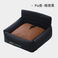 Luxury Waterproof PU Leather Car Booster Seat & Indoor Bed for Dogs