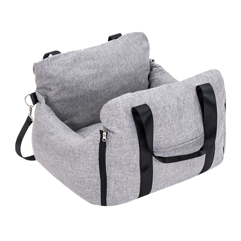 Plush Car Booster Seat for Medium Dogs – All-Season Warm Travel Bed with Pee Tray Space