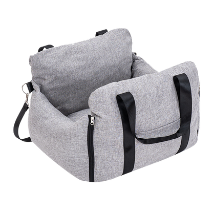 Plush Car Booster Seat for Medium Dogs – All-Season Warm Travel Bed with Pee Tray Space