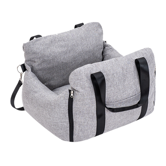 Plush Car Booster Seat for Medium Dogs – All-Season Warm Travel Bed with Pee Tray Space