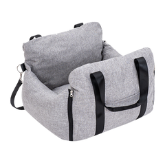Plush Car Booster Seat for Medium Dogs – All-Season Warm Travel Bed with Pee Tray Space
