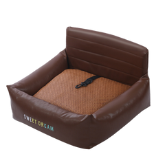 Luxury Waterproof PU Leather Car Booster Seat & Indoor Bed for Dogs
