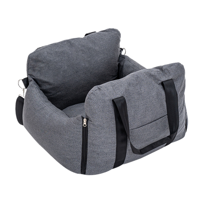 Plush Car Booster Seat for Medium Dogs – All-Season Warm Travel Bed with Pee Tray Space