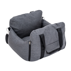Plush Car Booster Seat for Medium Dogs – All-Season Warm Travel Bed with Pee Tray Space