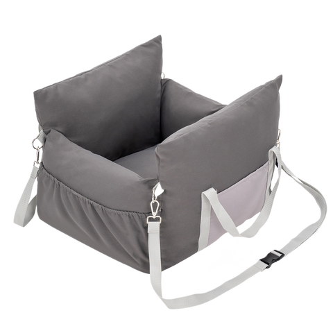 Plush Car Booster Seat for Medium Dogs – All-Season Warm Travel Bed with Pee Tray Space