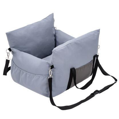 Plush Car Booster Seat for Medium Dogs – All-Season Warm Travel Bed with Pee Tray Space