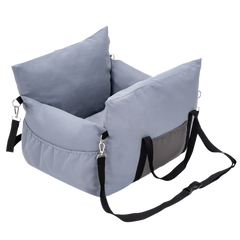 Plush Car Booster Seat for Medium Dogs – All-Season Warm Travel Bed with Pee Tray Space