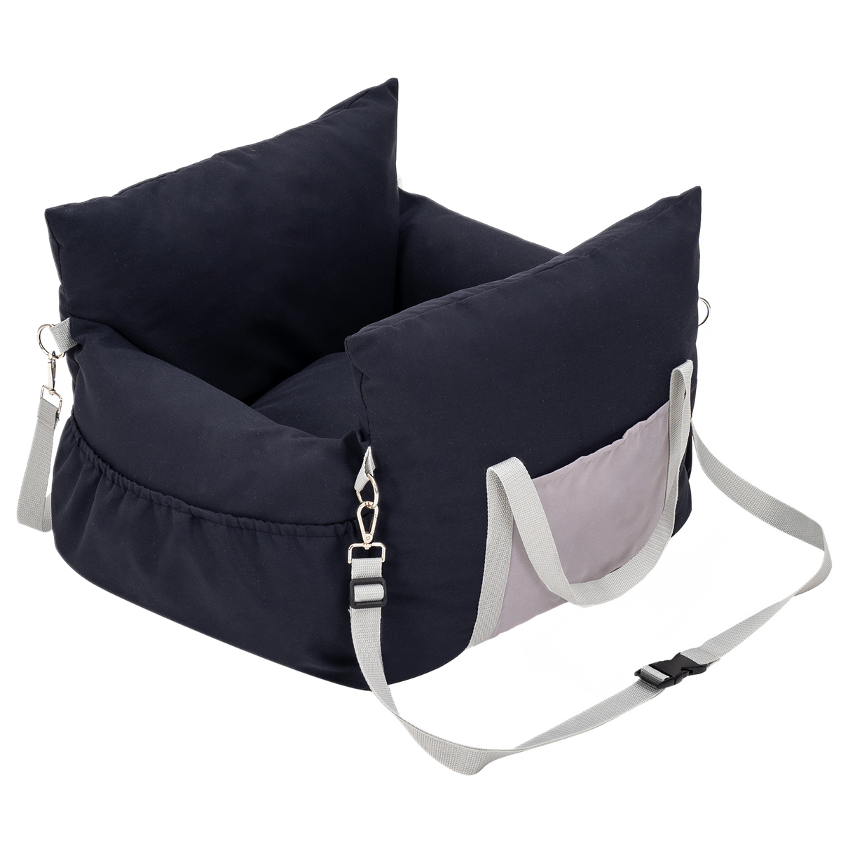 Plush Car Booster Seat for Medium Dogs – All-Season Warm Travel Bed with Pee Tray Space