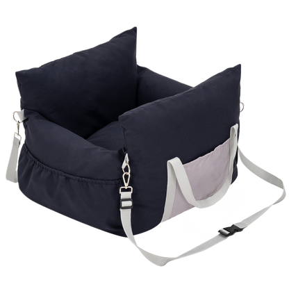 Plush Car Booster Seat for Medium Dogs – All-Season Warm Travel Bed with Pee Tray Space