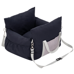 Plush Car Booster Seat for Medium Dogs – All-Season Warm Travel Bed with Pee Tray Space
